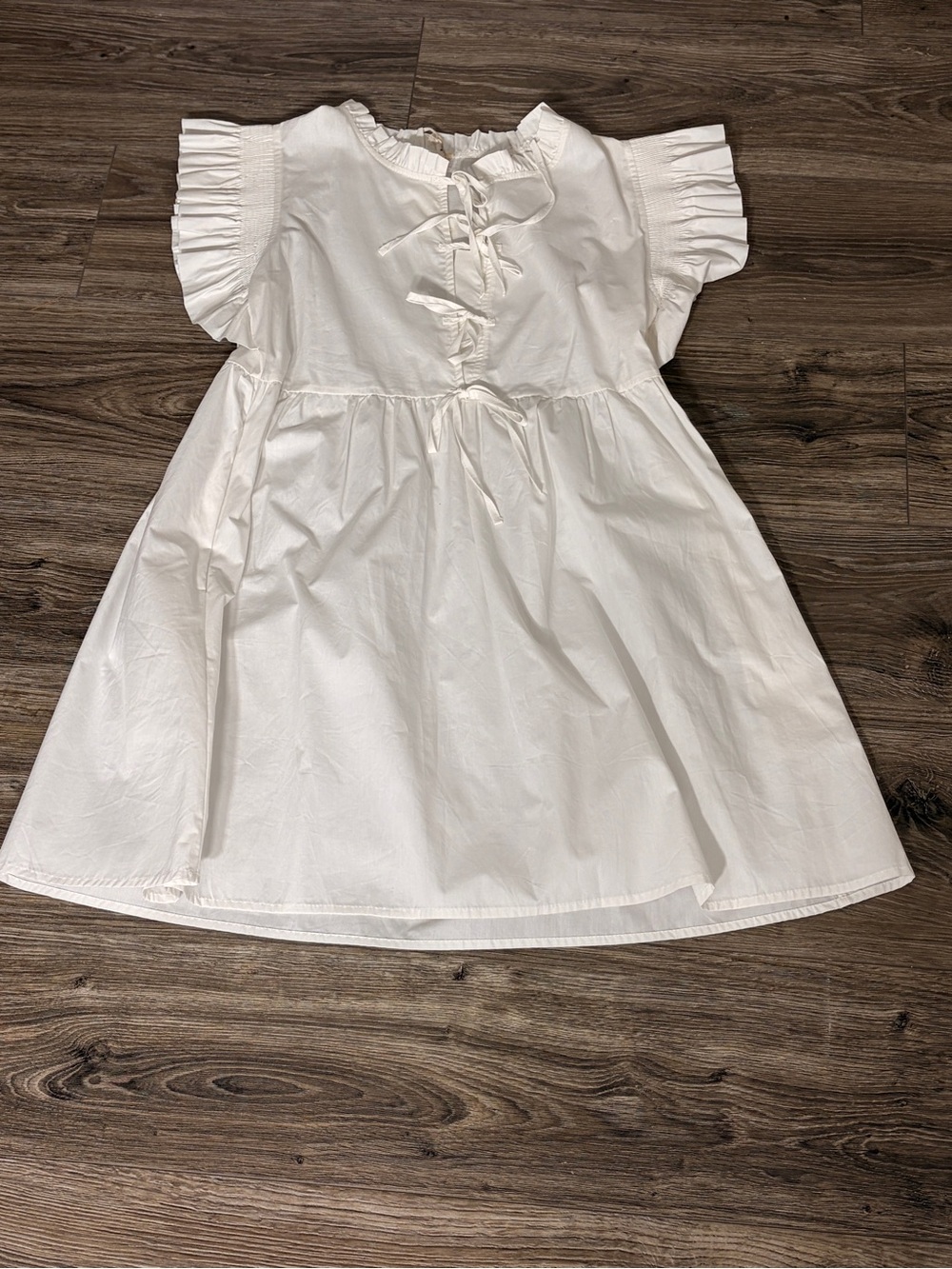 White ruffle babydoll dress women’s